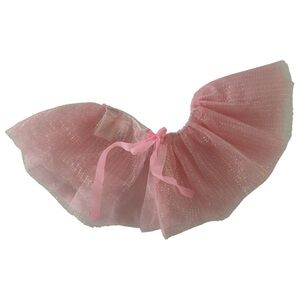 Ballet Pink Tulle Tutu Skirt with Ribbon for Girls